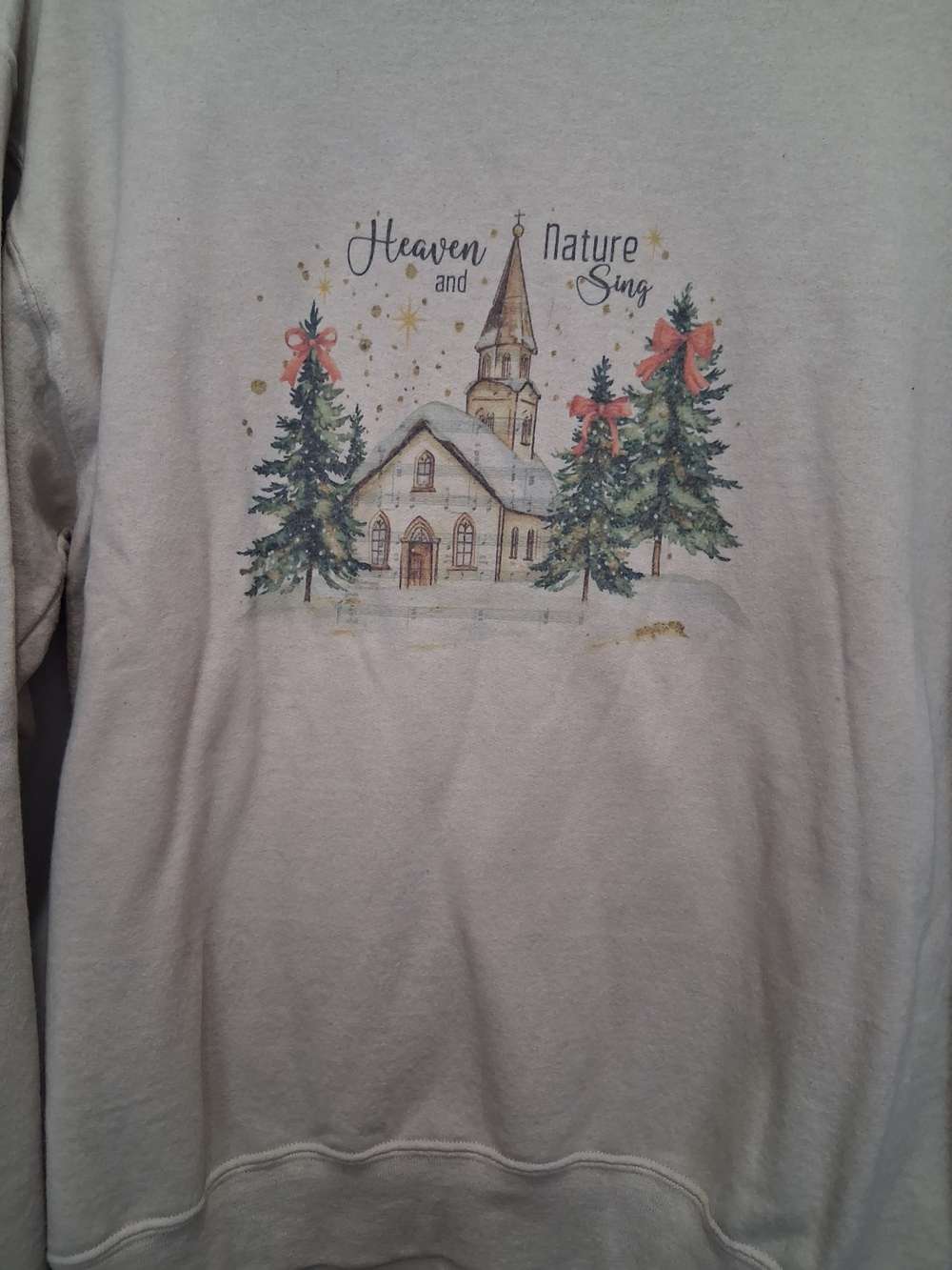 Cream Holiday Church Graphic Sweatshirt